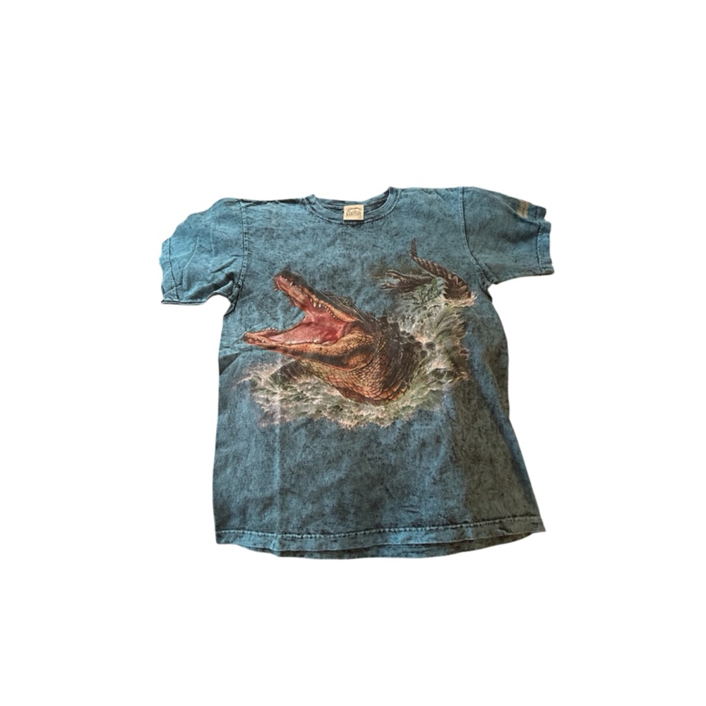 Vintage Men's Habitat T-shirt Size S Blue Alligator Graphic Tee
